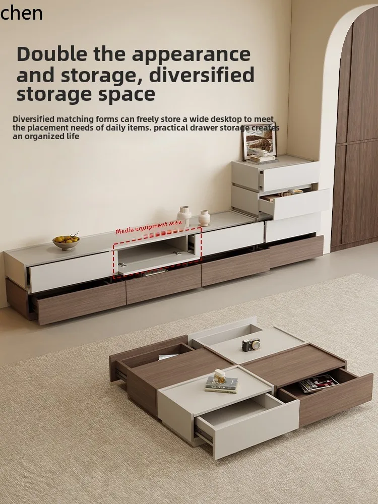 Coffee&Tea House Opinie - W5.19 solid wood floor-to-ceiling TV cabinet,