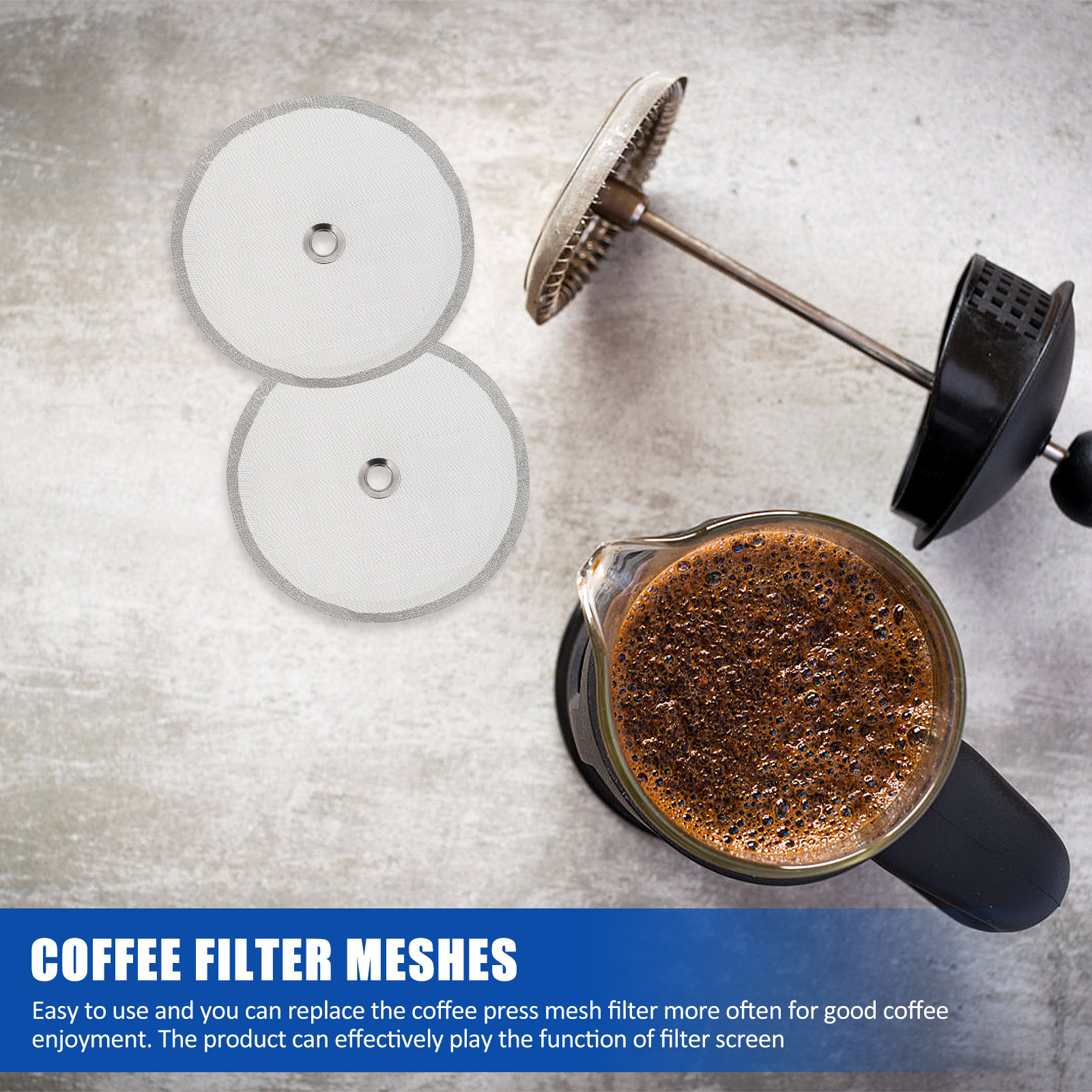 Coffee Tea Replacement - 2Pcs Stainless Steel Coffee Press Mesh