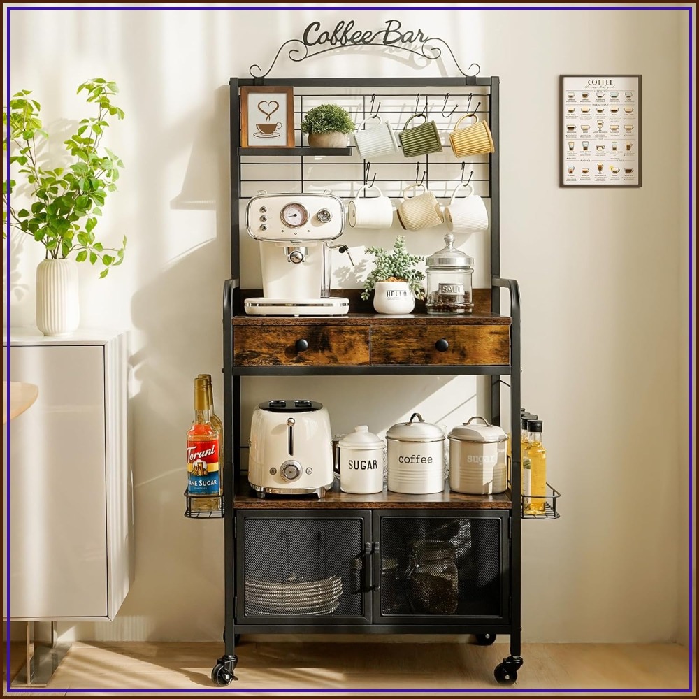 Coffee Tea & Jane - Rolling Coffee Bar Cart for Small