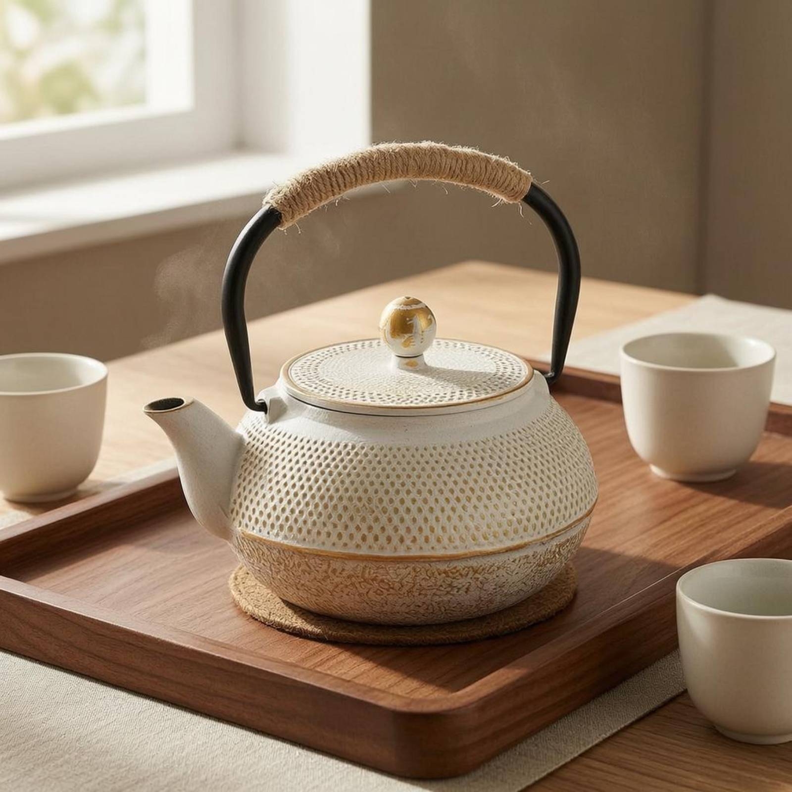 Cast Iron Teapot - Cast Iron Teapot Speckled Cast Iron