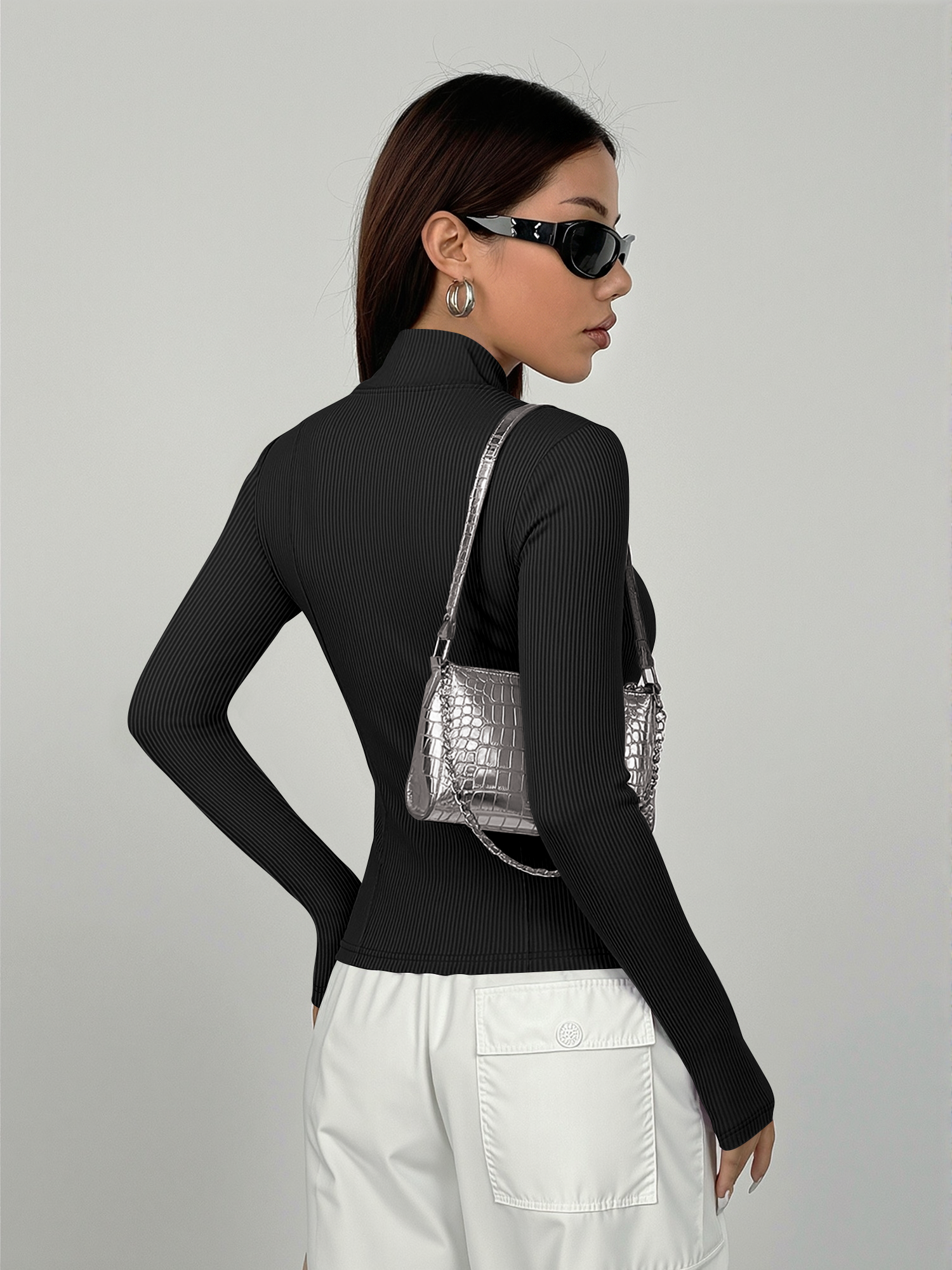 Everyday Ribbed High Neck Zip- - Coffee&Tea House Opinie 리뷰 및 가격