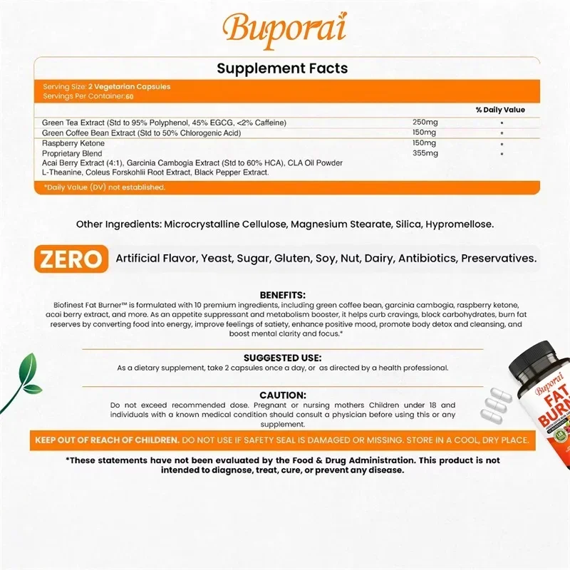 Fat Burner Capsules - Healthy  - Coffee Tea Beans 리뷰 및 가격