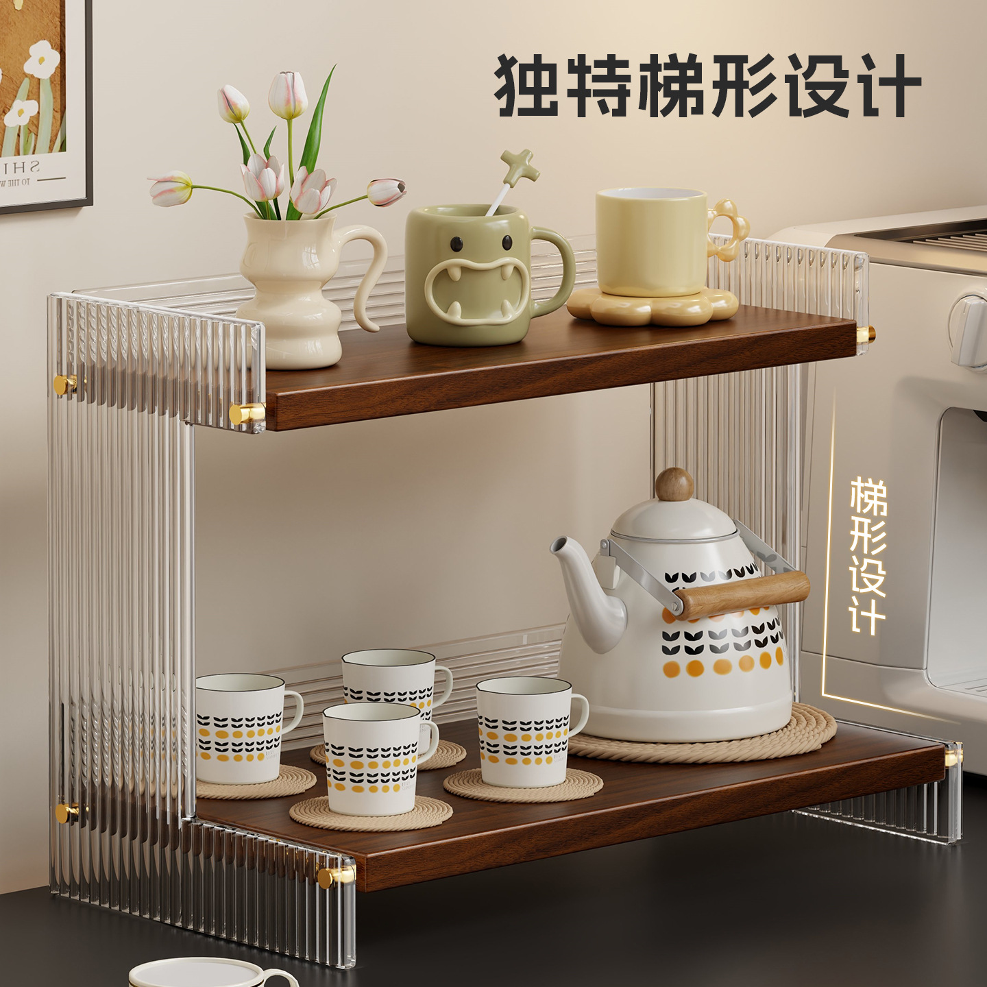Desktop cup storage rack Count - Tea Coffee Set Up 리뷰 및 가격