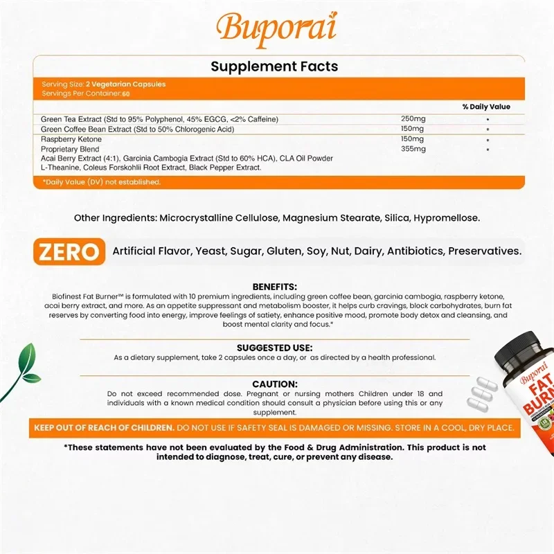 Fat Burner Capsules - Healthy  - Coffee Tea For Weight Loss 리뷰 및 가격