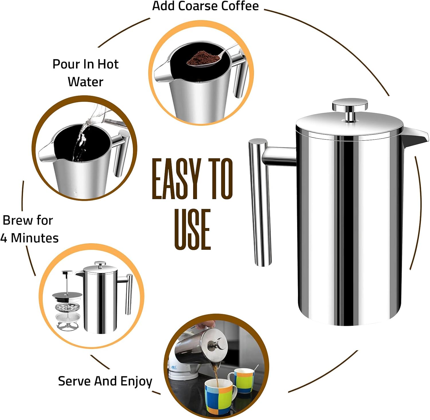Kitchen 304 Grade Stainless St - French Press Coffee & Tea 리뷰 및 가격
