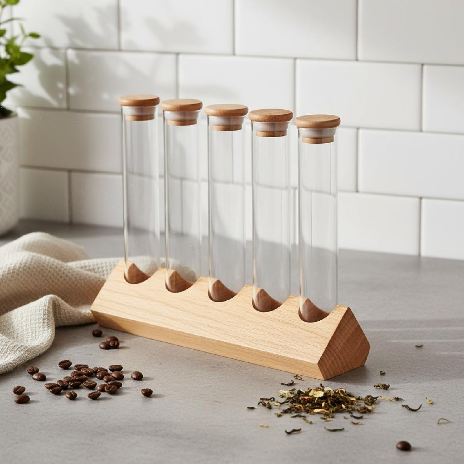 Glass Tube Container Set with  - Coffee Bean & Tea Menu 리뷰 및 가격