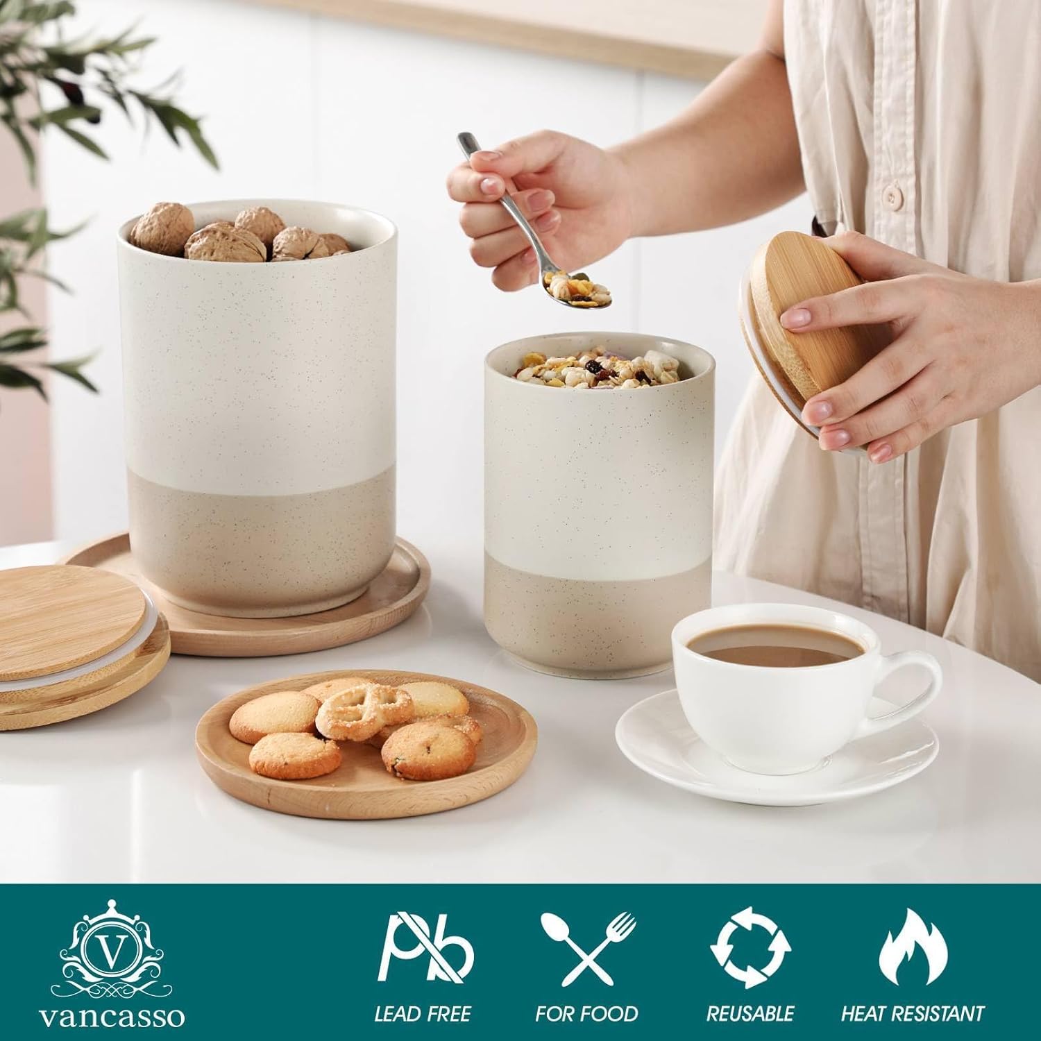 Sabine Ceramic Canister Set wi - Coffee Tea Set 리뷰 및 가격