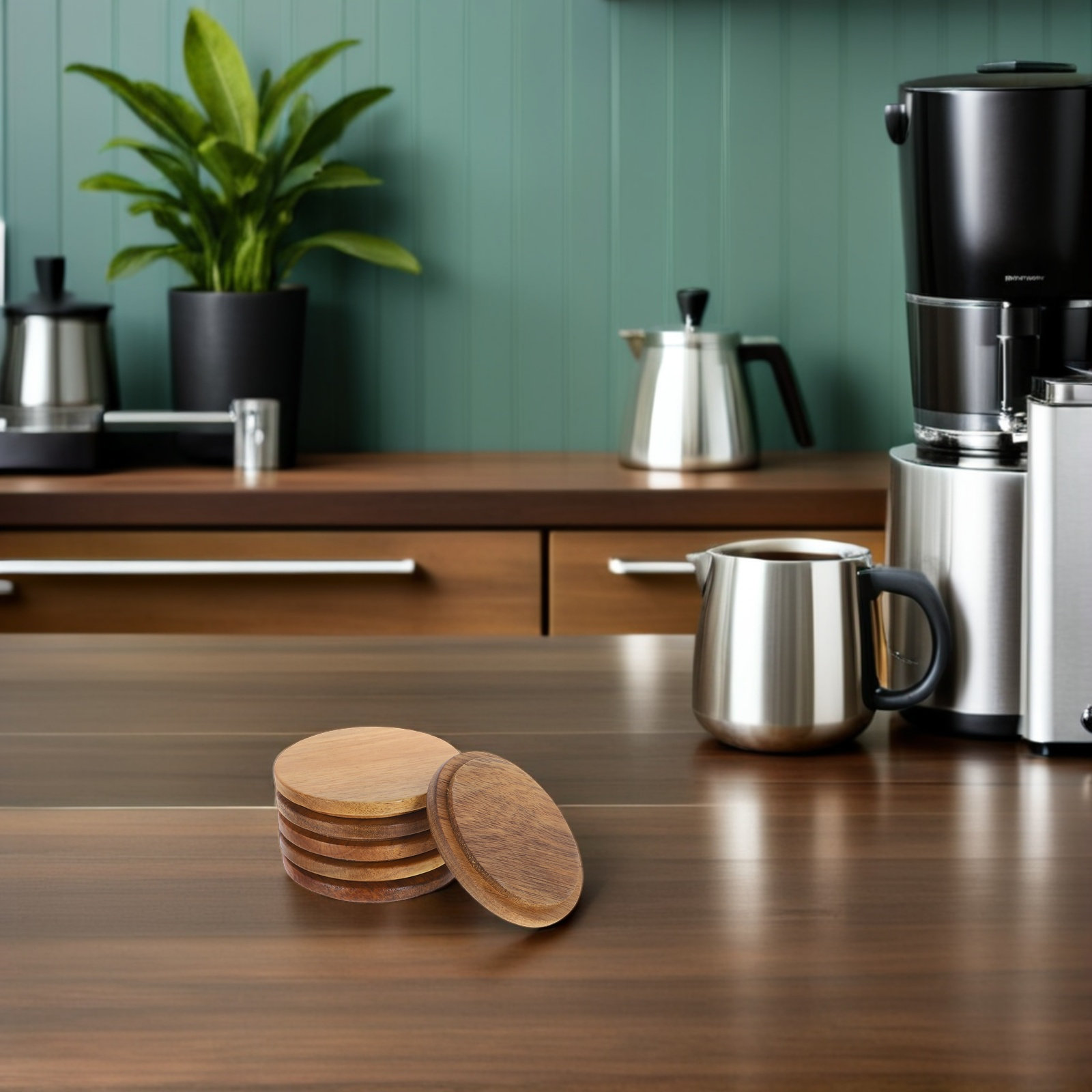 6Pcs Vintage Acacia Wooden Mug - Coffee Tea Replacement 리뷰 및 가격