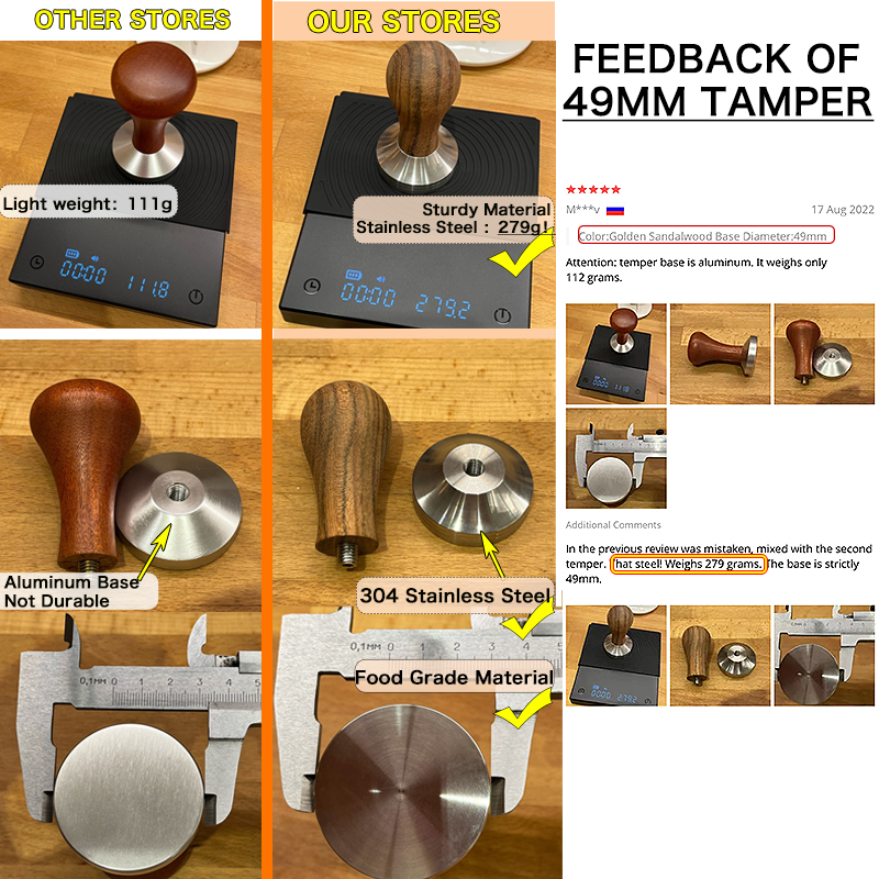Coffee Tamper 51mm 53mm 58mm 5 - Coffee Tamper Leveler 리뷰 및 가격