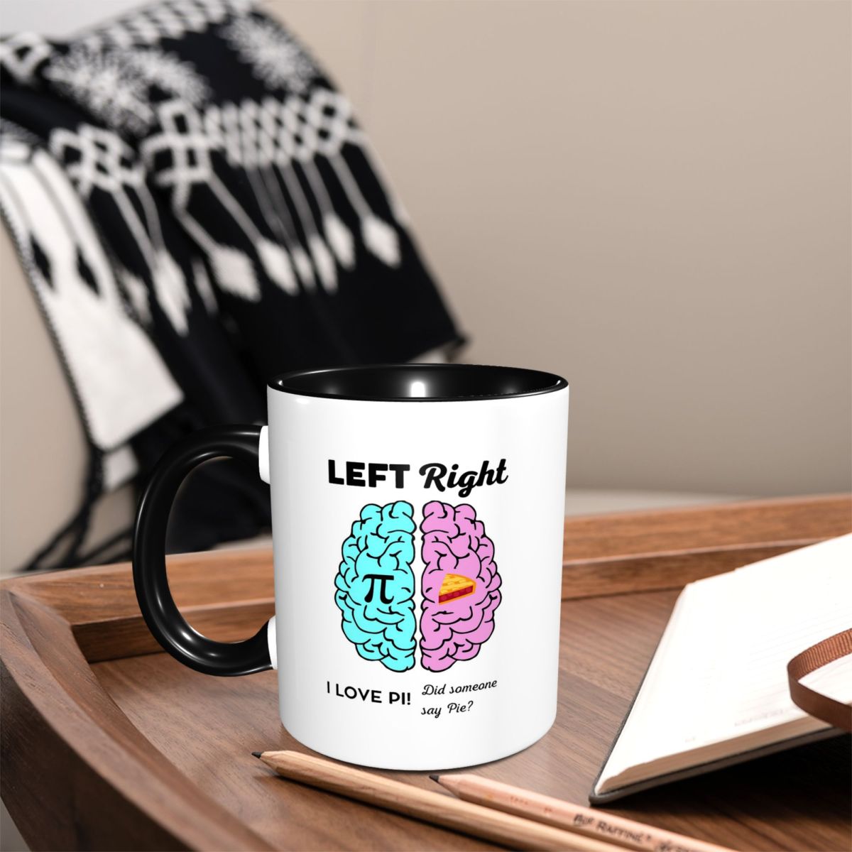 Left Right Brain Hemisphere Pi - Coffee Tea Joke 리뷰 및 가격