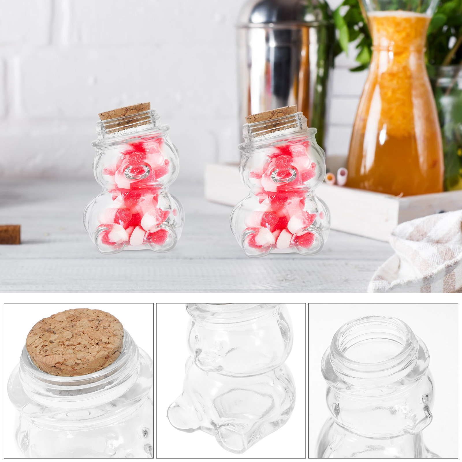 4Pcs Glass Candy Jar Set Trans - Coffee Tea Sugar Set 리뷰 및 가격