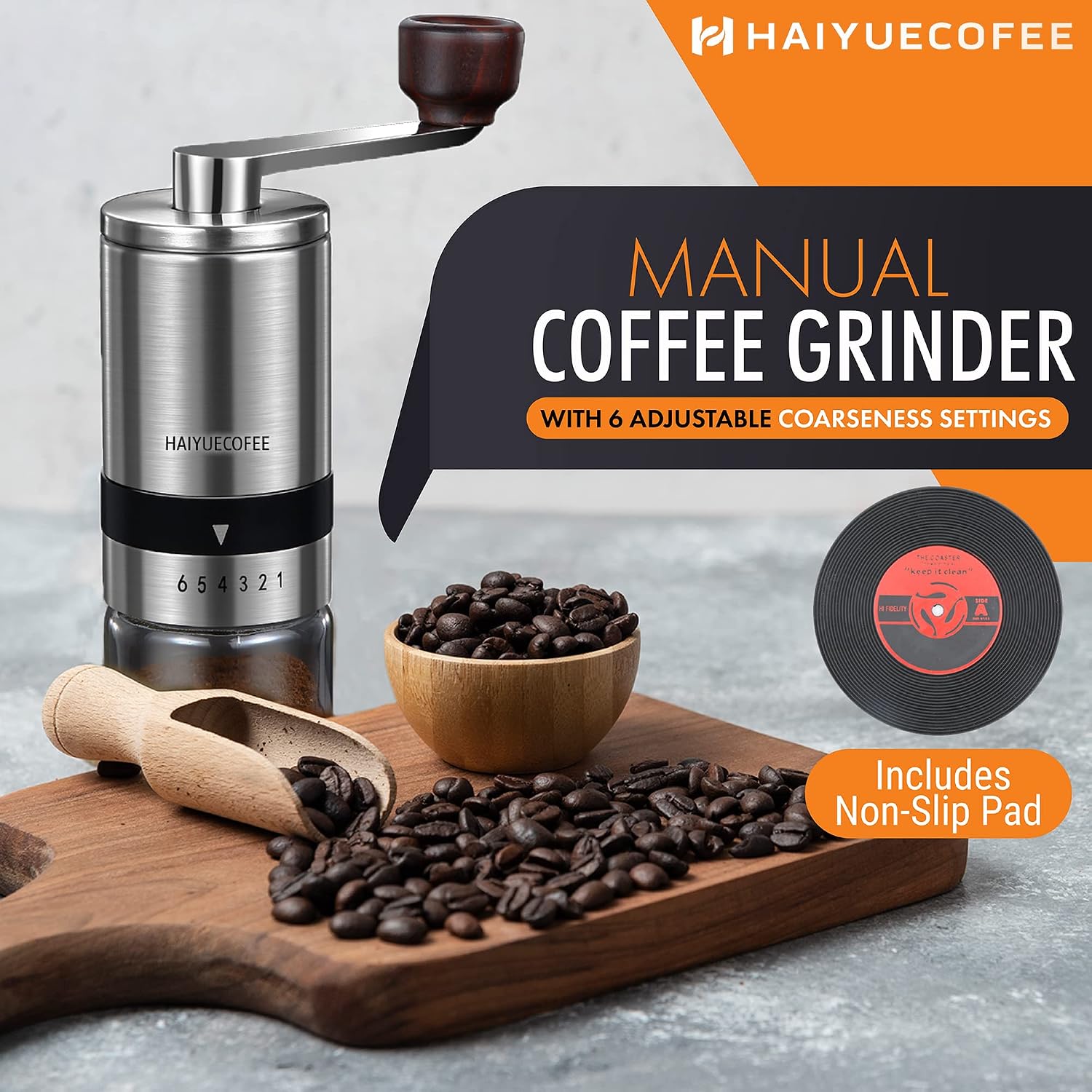 Manual Coffee Grinder with 6 A - French Press Coffee & Tea 리뷰 및 가격