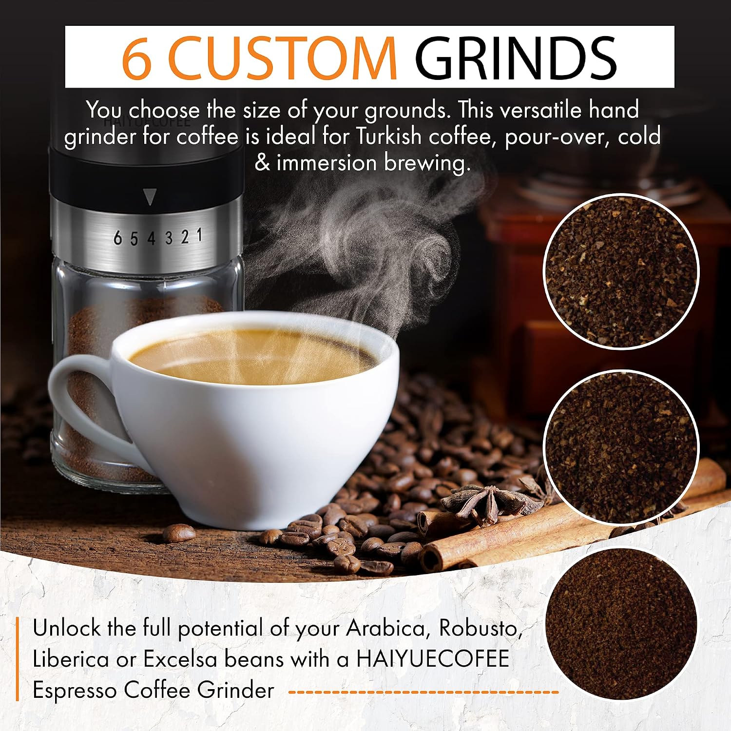 Manual Coffee Grinder with 6 A - French Press Coffee & Tea 리뷰 및 가격