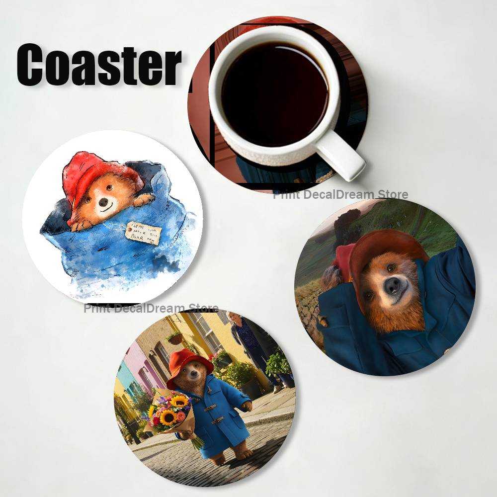 P-Paddington Bear Wood Coaster - Coffee Tea Sugar Set 리뷰 및 가격