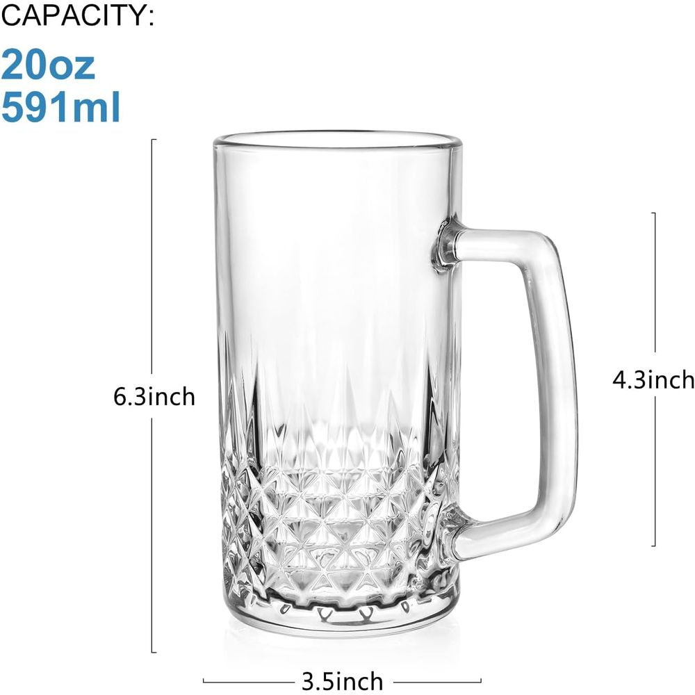 20 oz Heavy Glass Mugs Set of  - Coffee Tea Set 리뷰 및 가격